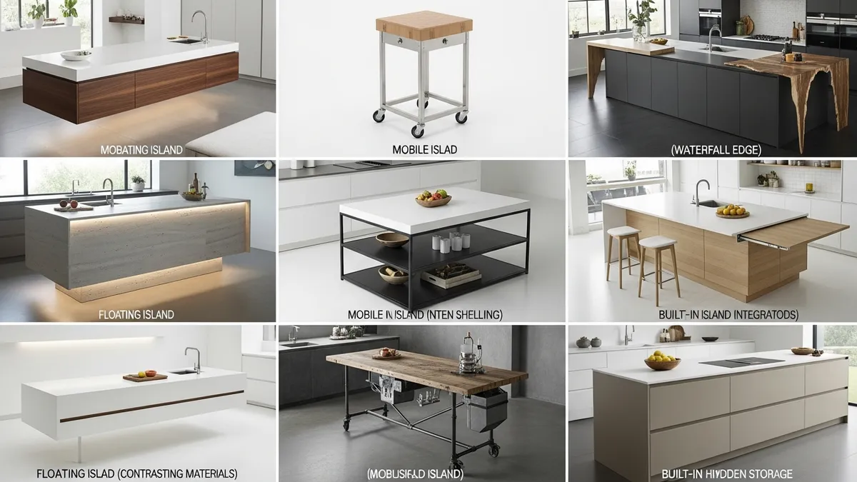 Trending minimalist kitchen island designs showcasing various modern styles and configurations