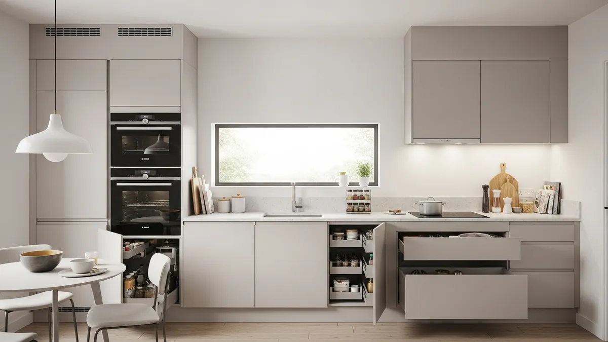 Completed small kitchen set installation in type 36 house showing functional design