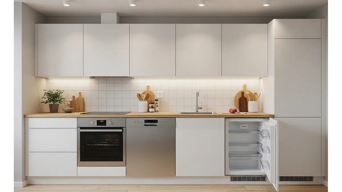 Compact minimalist kitchen set models designed for small spaces with smart storage solutions