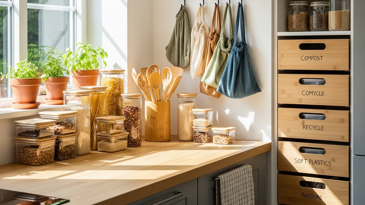 Sustainable kitchen organization with eco-friendly storage containers and zero waste solutions