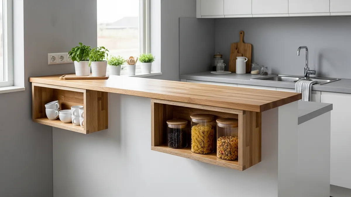 Budget-friendly DIY minimalist kitchen bar counter with smart organization