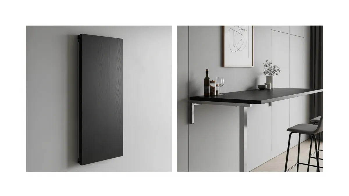 Space-saving foldable kitchen bar counter for compact homes