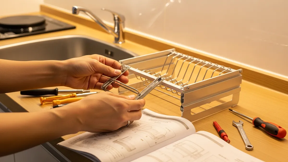 How to install and set up mini aluminum dish rack properly
