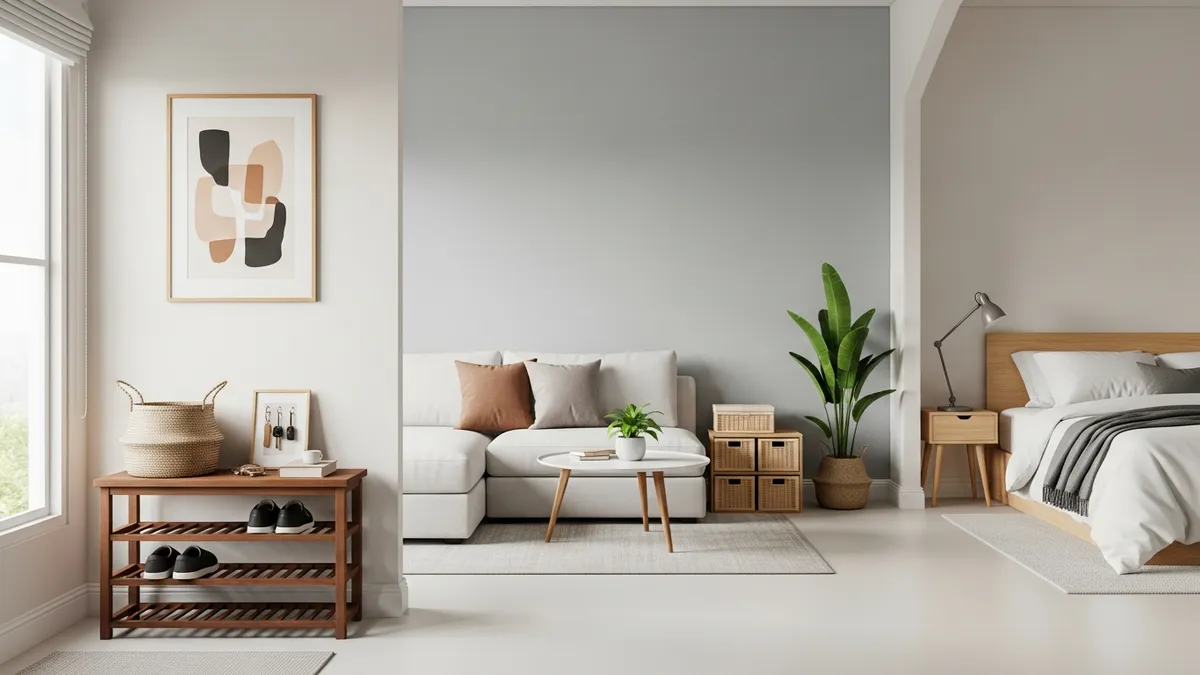 Functional zone system in a minimalist home organization layout for small Indonesian homes