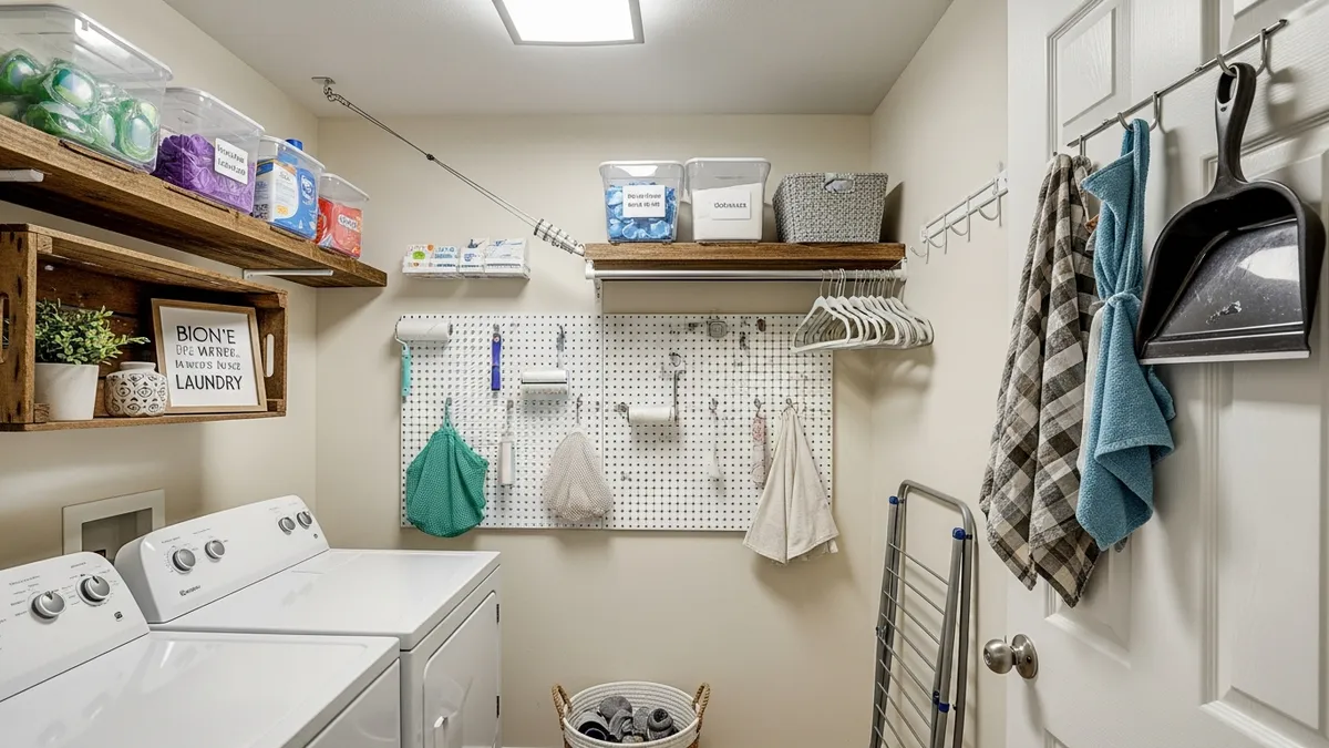 Budget-friendly organization for small laundry room with affordable storage solutions