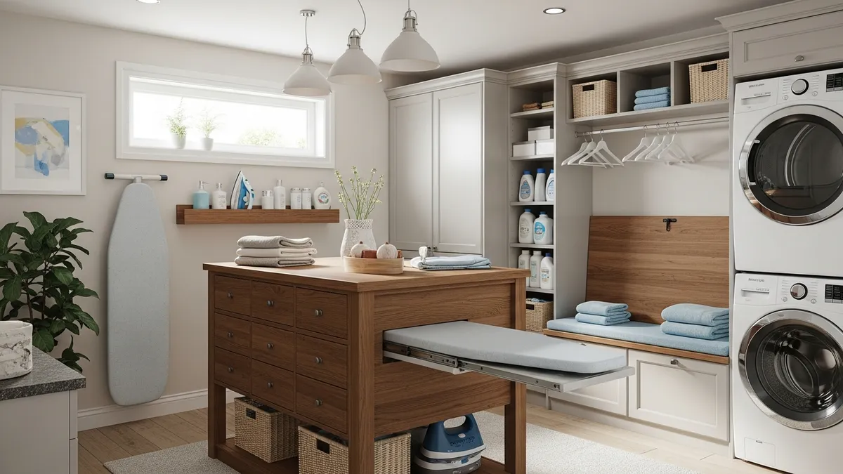 Multi-functional organization ideas for small laundry room with space-saving solutions