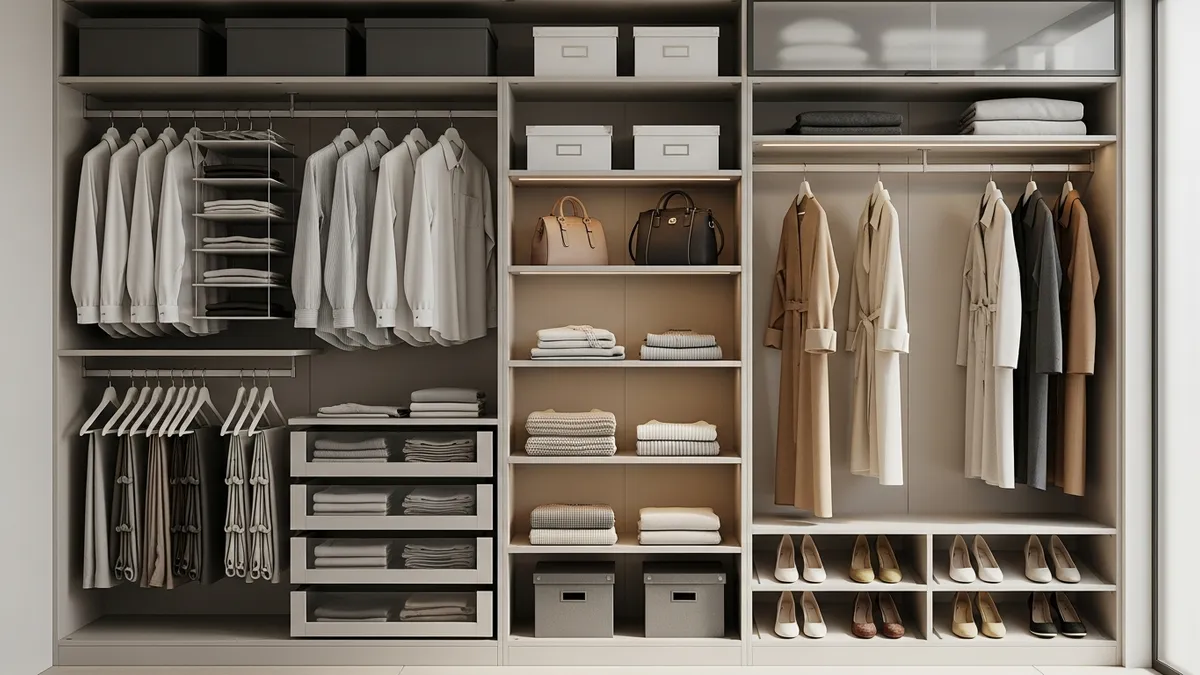 Smart organization ideas for small closet with hanging systems and shelves maximizing storage space