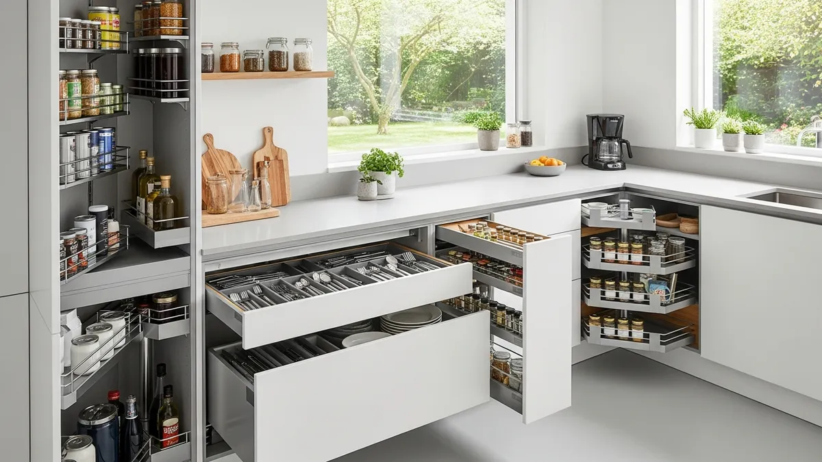 Creative kitchen organizer ideas showcasing modern storage solutions and organization systems
