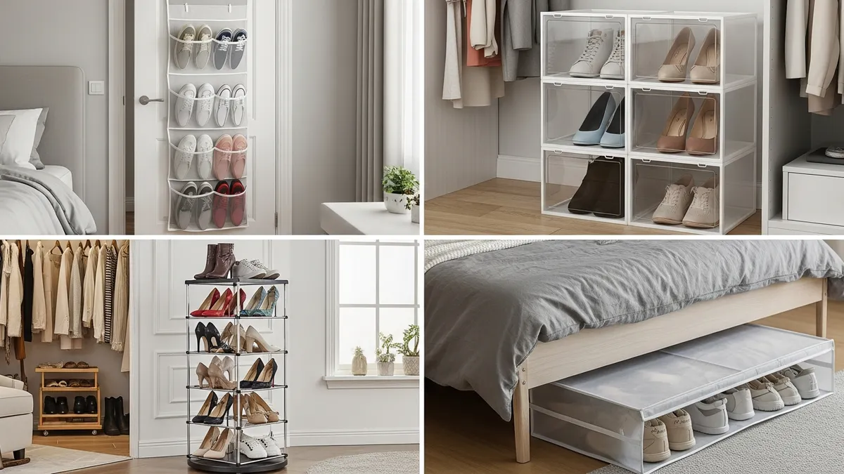 Various shoe organizer types and storage solutions for home organization