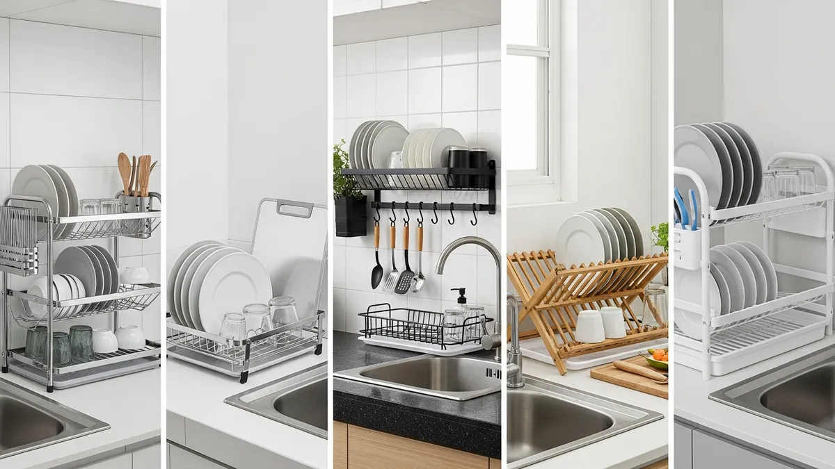 Various types of sink dish racks for Indonesian kitchens