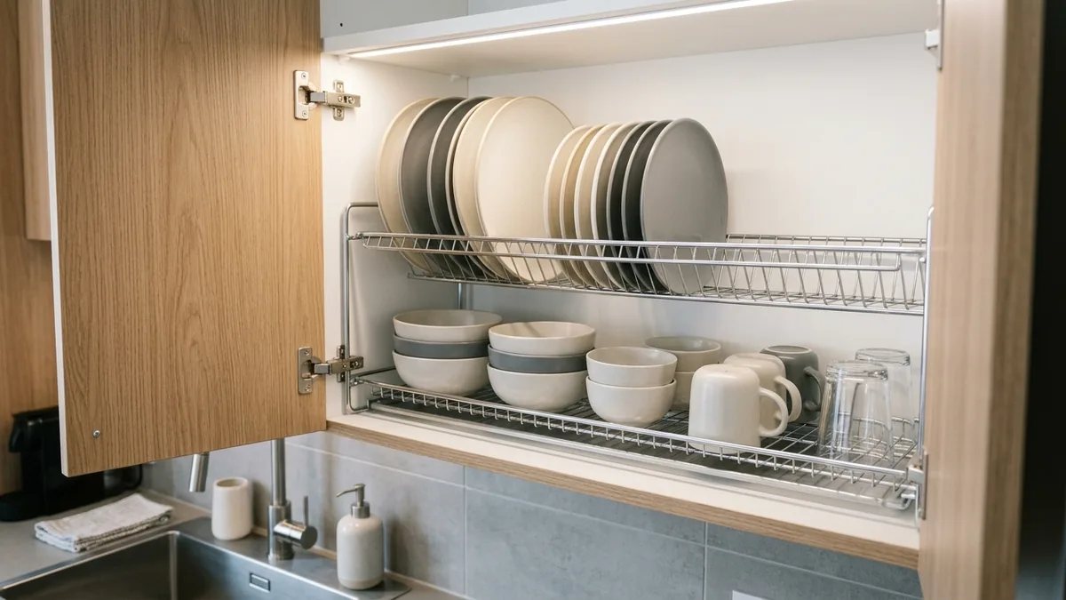 Various kitchen cabinet plate rack models for selection reference
