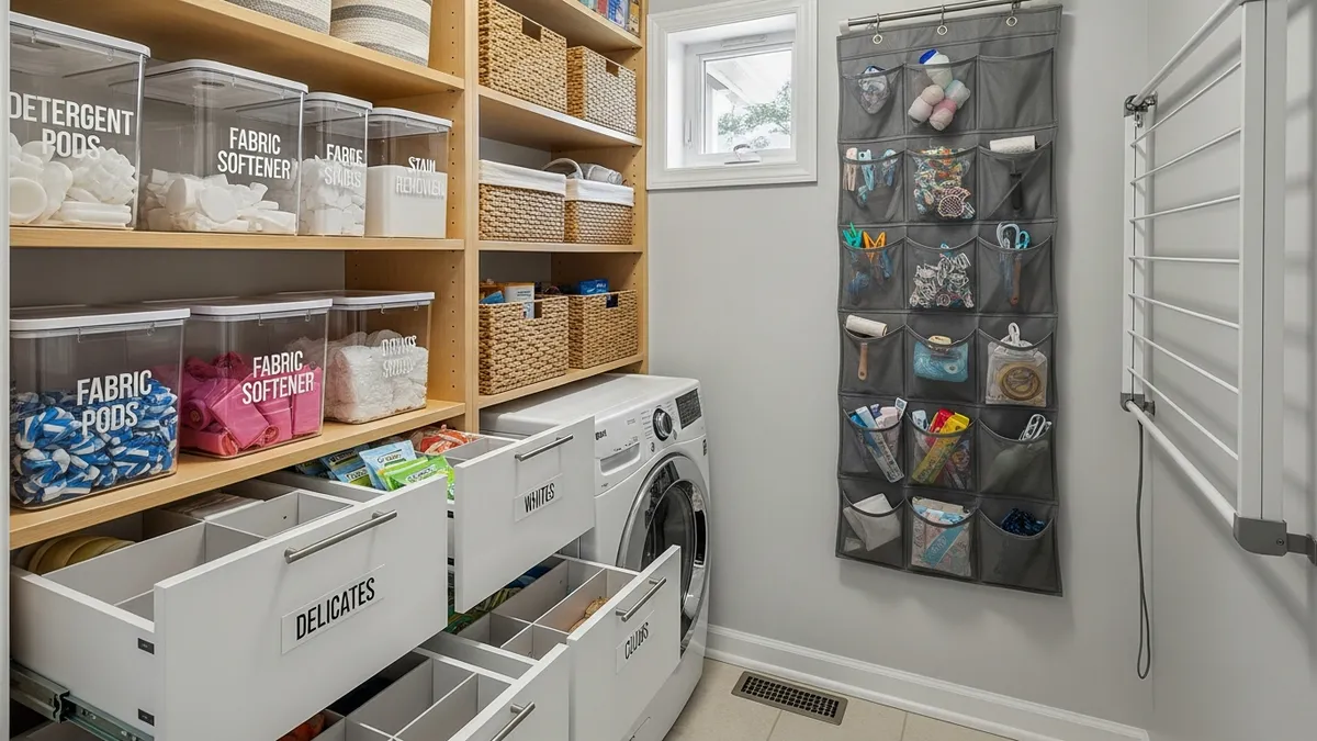 Creative storage solutions for small laundry room organization and efficiency