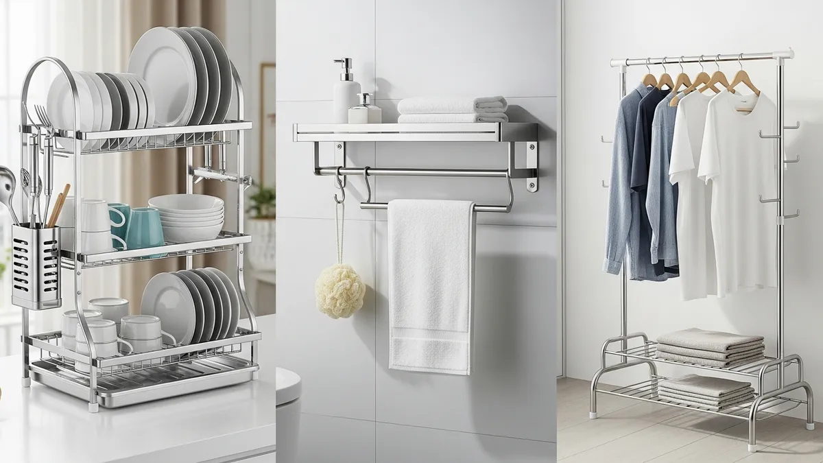 Comparison of different types of stainless steel racks for home organization
