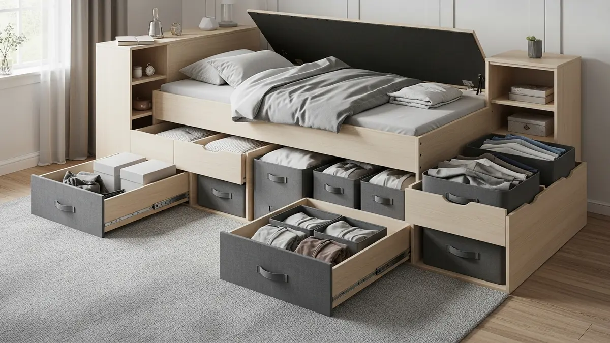 Under bed storage ideas for small bedroom organization and space saving
