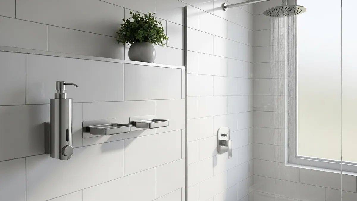 Modern bathroom soap holder with rust-resistant stainless steel design