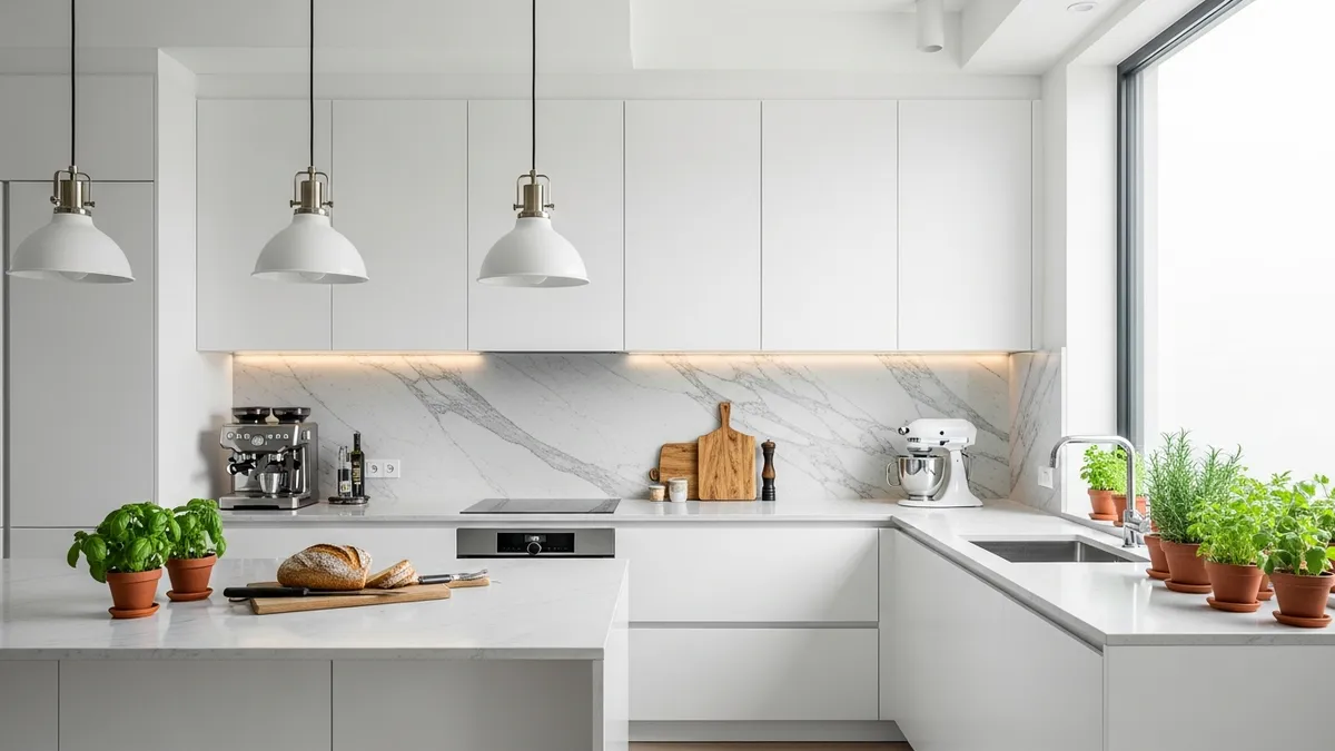 Beautiful modern kitchen with functional design featuring organized storage and elegant aesthetics