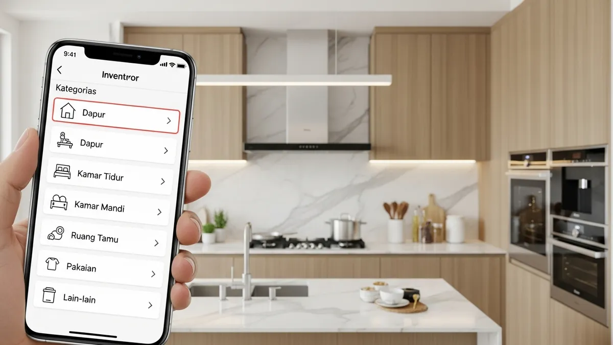Digital app for creating a household inventory list on smartphone