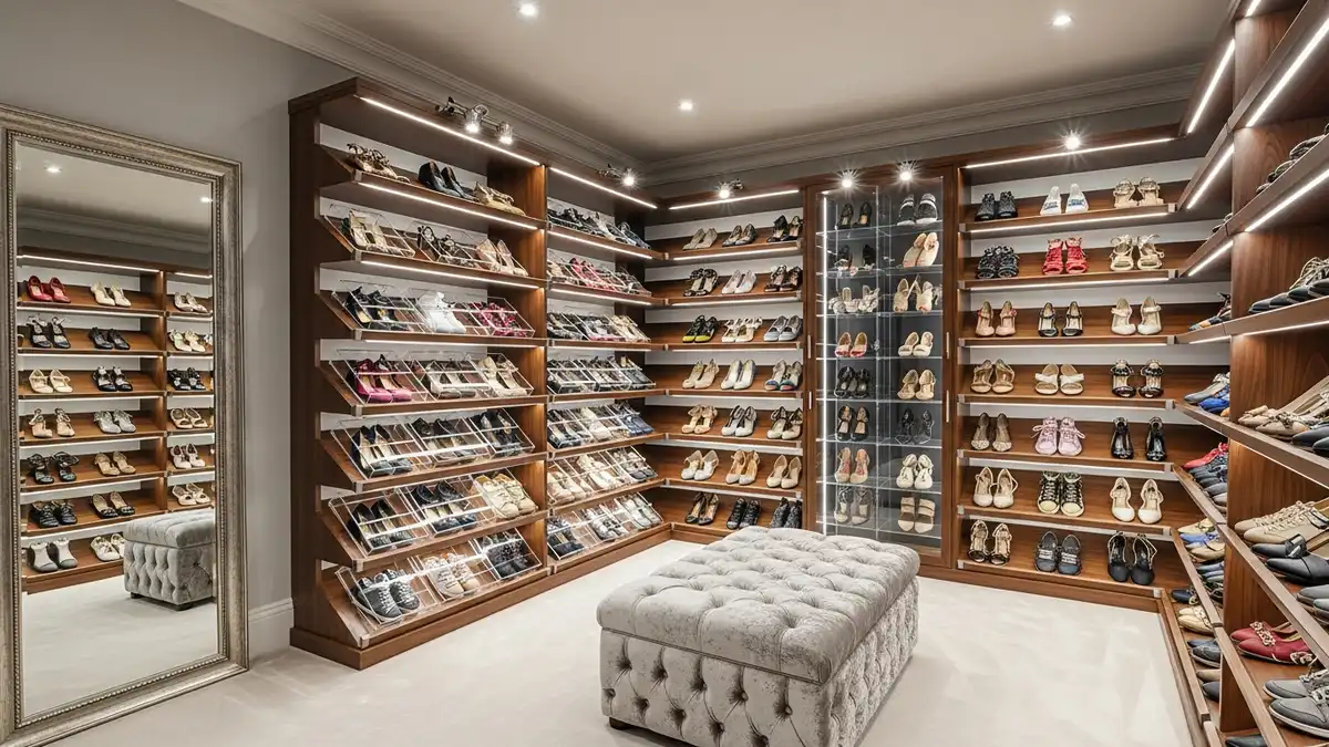 Creative shoe storage organization ideas for walk-in closets